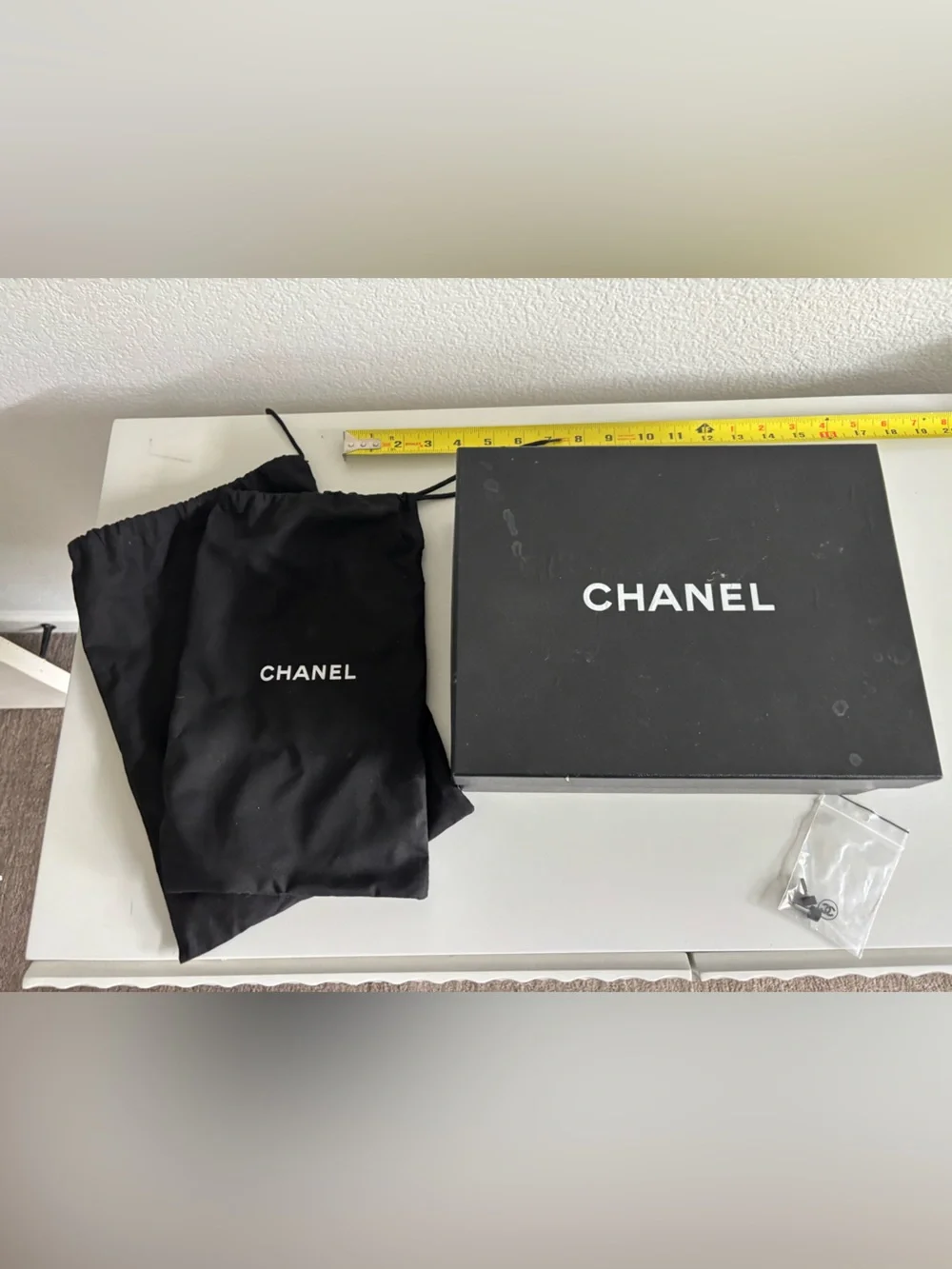 Authentic Chanel 4.5in Black Suede Heels with Rose Gold Patterned